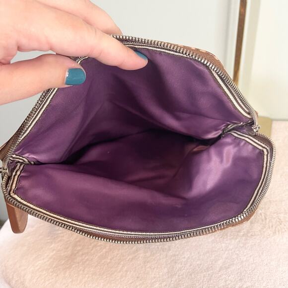 Henri Bendel Leather Crocodileskin Bag Brown - Picture 3 of 9